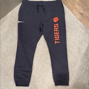 Nike Kids Dark Blue Sweatpants with Orange Clemson Tigers Print